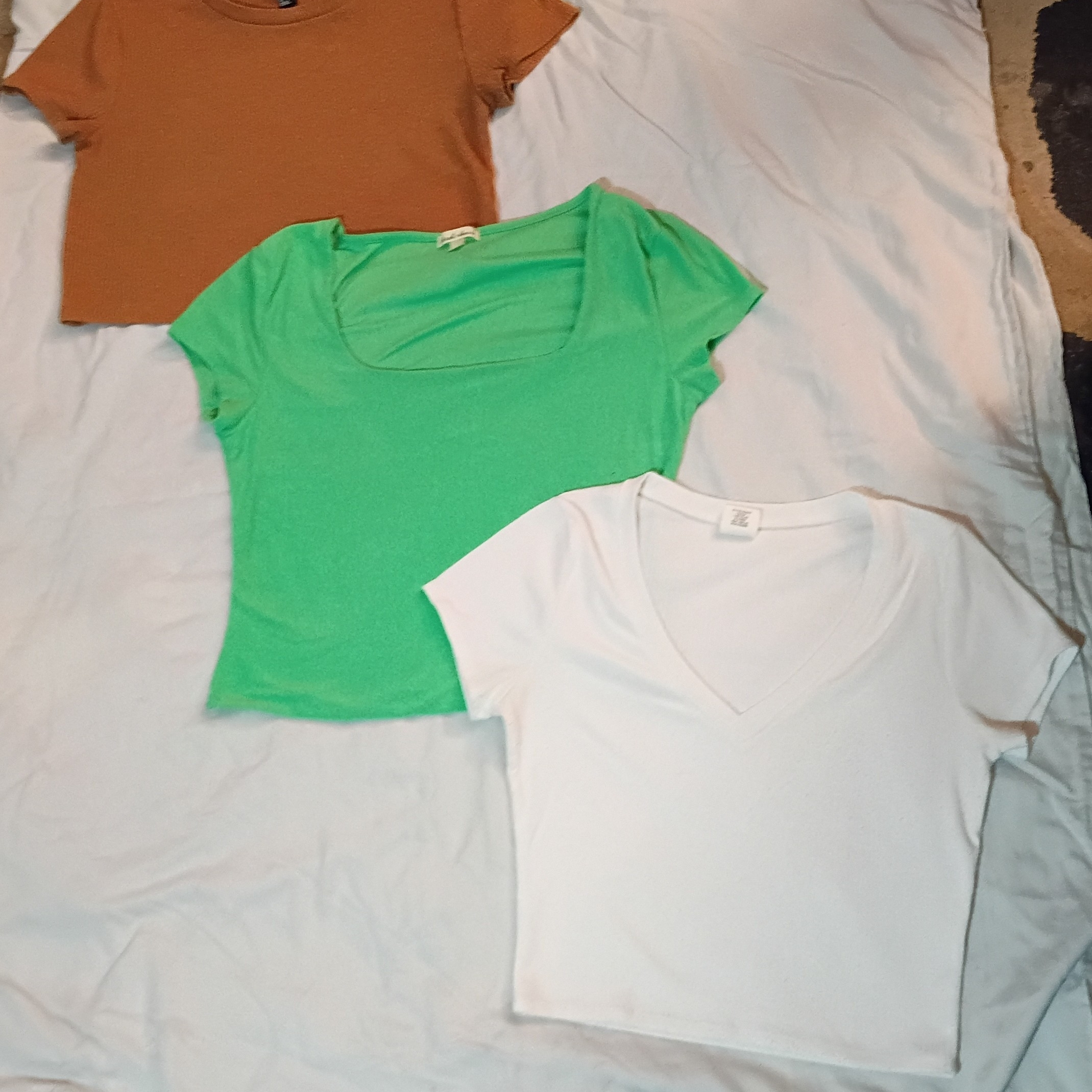 Stylish Women's Tops - Green, White, And Brown